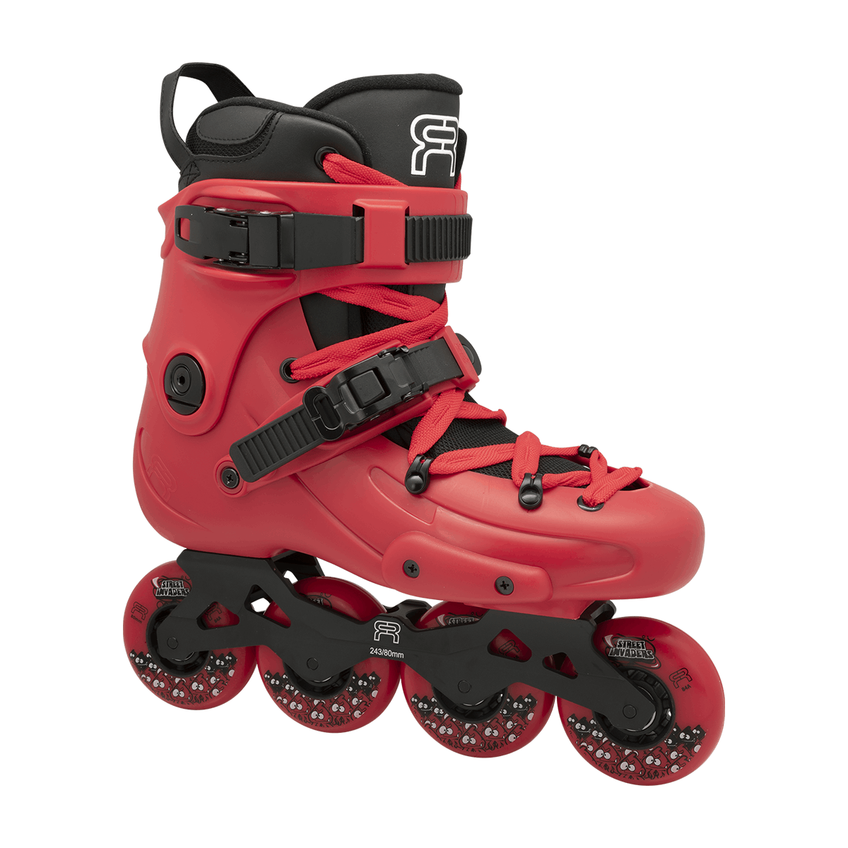 FR1 80 inline skate red with 4 wheels of 80mm